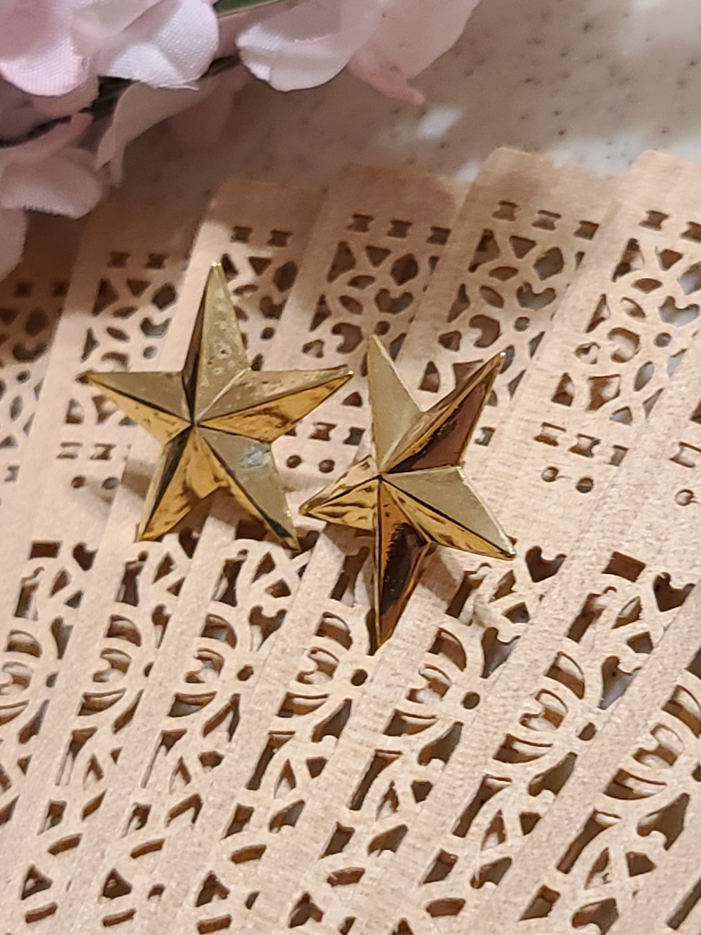 Vintage Gold Star Stud Earrings - Gold